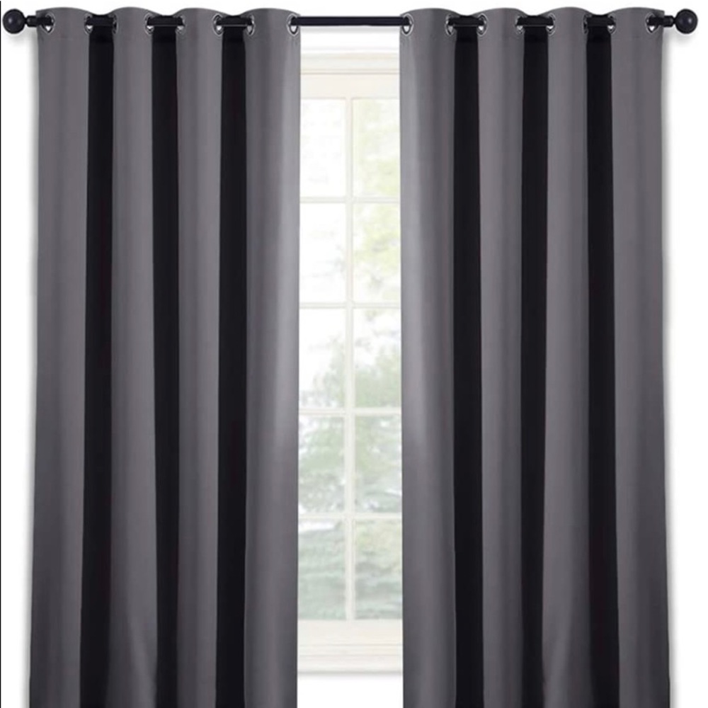 Nicetown Elegant Black and Gray blackout Curtains